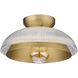 Crawford 1 Light 12 inch Brushed Champagne Bronze Flush Mount Ceiling Light